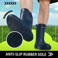 thumbnail image 2 of HSBDNZQ Rain Boots for Men Waterproof Fashionable Rubber Boots Non-slip Outdoor Garden Boots Mid Calf Muck Work Shoes Comfort Lightweight Rainboots for Fishing Climbing, 2 of 6