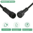 thumbnail image 2 of Uxcell 5-Pack Waterproof Extension Cable, 3 Pin 3.28 Ft/1m Wire with 22AWG IP67 Male and Female Connectors for Spotlights[Black], 2 of 7