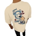 thumbnail image 3 of Summer Hop T Shirts for Men Crewneck Short Sleeve Y2K Graphic Tee Relaxed Fit Streetwear Tops Beige XXL, 3 of 8