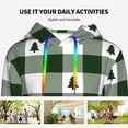 thumbnail image 4 of Picia Green White Lumberjack Plaid Pattern Casual Women's Hoodie, Hooded Sweatshirt with Kangaroo Pocket, Comfortable Pullover with Eye-catching Drawstrings-XX-Large, 4 of 7