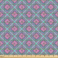 thumbnail image 2 of Ambesonne Mexican Fabric by the Yard Upholstery, Square Like Tribal Print, 5 Yards, Hot Pink Seafoam and Blue, 2 of 5
