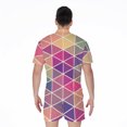 thumbnail image 2 of Pastel Geometric Shape Pattern Short Sleeve Men'S Rompers Casual Summer Jumpsuits Outfit, 2 of 4