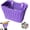 Purple, variant on Kids Bike Basket Front, Kids Scooter Basket, Cute Square Wicker Bicycle Basket for Boys Girls, Detachable Handlebar with Adjustable Leather Straps