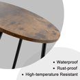 thumbnail image 6 of Cerbior Side Table, Metal End Table, Coffee Table Tray, Sofa Side Snack Table, Brown Rustic Wood Top, for Living Room Bedroom, 6 of 6