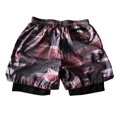 thumbnail image 6 of Mens Swim Trunks with Compresssion Liner Elastic Waist Camouflage Print Board Shorts with Pockets Swim Shorts Beachwear, 6 of 6