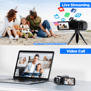 Campark 4K Video Camera Camcorder 42MP Vlogging Camera for YouTube with Remote Control LED Fill Light