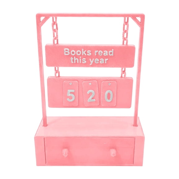 3D Printed Swinging Book Counter Shelf Sign with Digital Storage for Reading Enthusiasts and Book Lovers