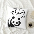 thumbnail image 4 of LNWH Decorative Pillow Covers, Question Mark Panda Pattern Square Sofa Decorative Knit Pillow Case, 22"x22", 4 of 8