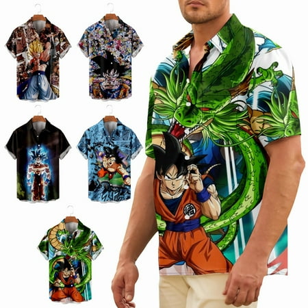 

Teens Mens Anime Collared Button Down Tee Shirts Cosplay Party Clothing Apparel For Men