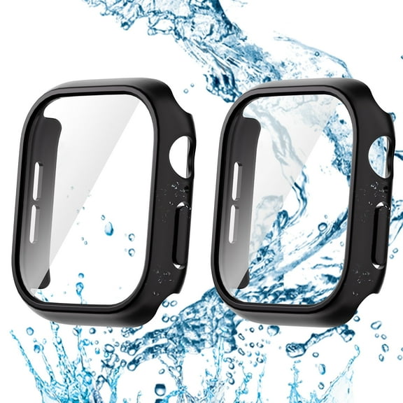Allytechgroup [2 Pack] Waterproof Case Cover for Apple Watch Series 10 42mm, with Screen Protector Full Body Shockproof Anti-Scratch HD Clear Dustproof Case for iWatch Series 10 42mm, Black