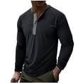 thumbnail image 1 of pstuiky manga larga para hombre, Camiseta básica informal de manga larga de color liso para hombre Tops de talla grande para hombre s, 1 of 5