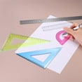 thumbnail image 5 of 6 Pcs Blue Clear Plastic Ruler Set,2 Straight Rulers 2 Protractors 180 Degree 2 Triangle Rulers 45 | 60 Degree,Geometry Math Ruler Measuring Tool,Inches & Metric,By Scheam, 5 of 7
