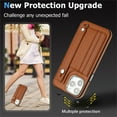 thumbnail image 3 of ELEHOLD for iPhone 11 Pro Max, Wallet Case with Credit Card Slots，Rugged Hybrid Shockproof PU Leather Wristband Kickstand Anti-Scratch Case Cover, brown, 3 of 6