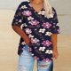 thumbnail image 2 of Camisetas de Verano de las Mujeres de Manga Corta con Cuello en V de Gran Tamaño Camiseta Deportiva Sólida, Base Cómoda Casual, 2 of 4