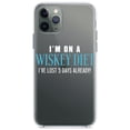 thumbnail image 1 of DistinctInk Clear Shockproof Hybrid Case for iPhone 12 Pro MAX (6.7" Screen) - TPU Bumper Acrylic Back Tempered Glass Screen Protector - I'm on a Whiskey Diet Already Lost 5 Days, 1 of 2