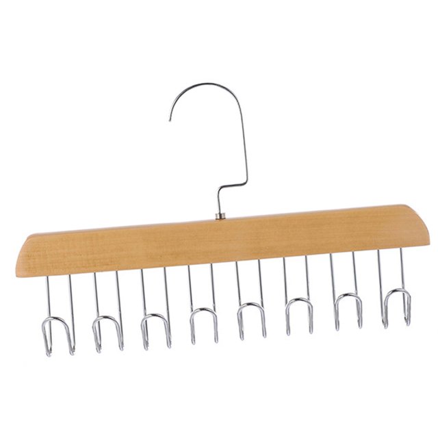Colgador de corbatas de madera perfecl organizador colgante Percha para cinturón Color madera