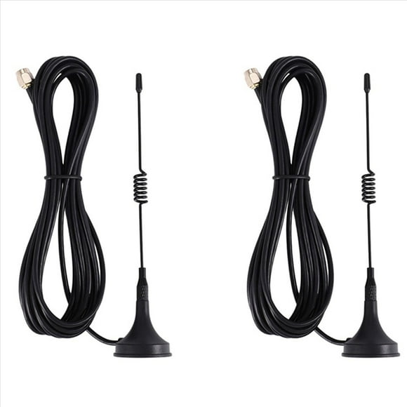 2X Antena GSM de 433 Mhz y 5 Dbi, Conector Macho SMA, Base Magnética para Radioaficionado, con Cable de 3 Metros