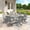 Gray Table-Gray Chairs, variant on Vicllax 5-Piece Round Patio Dining Set, 41" Round Outdoor Table with Umbrella Hole and 4 Padded Swivel Chairs for Lawn, Garden, Sandshell & Sandshell