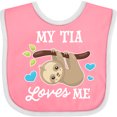 thumbnail image 3 of Inktastic My Tia Loves Me with Sloth and Hearts Boys or Girls Baby Bib, 3 of 4