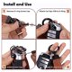 thumbnail image 5 of Llavero para llave de coche, pulsera de cuero, llavero con lazo, mosquetón circular para hombres y mujeres con anillo en D antipérdida, destornillador, 5 of 5
