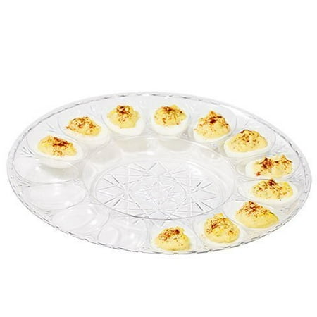 Deviled Egg Tray 2-Pack Deviled Egg Platters Crystal-Cut Plastic