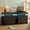 Black Marble Pattern, variant on Cubehom Nightstand Set of 2 LED End Table Modern Wood Bedside Table with 2 Drawers for Adults Bedroom Room All Grey
