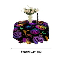 Drses Oil Resistants Halloween Decorative Tablecloth Circular Digital Printed Tablecloth
