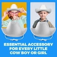 thumbnail image 6 of ​White Felt Cowboy Hats (2-Pack) with Neck Drawstring for Kids' Dress up and Parties, White color​, 6 of 8