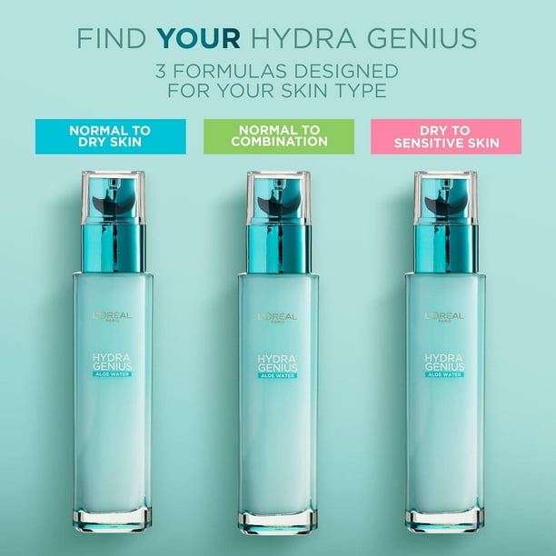 Loreal Paris Hydra Genius Hyaluronic Acid + Aloe Vera Liquid Moisturiser  for Normal to Combination Skin, 70ml 3 Pack - Walmart Business Supplies