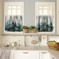 thumbnail image 2 of Forest Kitchen Valance Curtain, Watercolor Style Nature Woodland Green Forest Mountain Plant Pattern Window Treatment Rod Pocket Drapes for Bedroom Office Living Room Cafe Decor 54x18inch, 2 of 5
