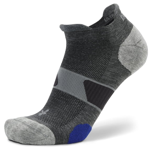 Calcetines Balega Ultraglide con amortiguación, invisibles, deportivos, gris jaspeado
