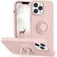 thumbnail image 1 of Designed for iPhone 13 Pro Case,[with Ring Stand][Support Magnetic Car Mount] [Anti-Scratch Microfiber Lining] Slim Shockproof Silicone Phone Case for iPhone 13 Pro 6.1 Inch - Pink Sand, 1 of 14