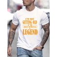 thumbnail image 1 of Camiseta informal "Me estoy convirtiendo en leyenda" para hombre, ligeramente elástica, con estampado gráfico, moderna, elástica, cómoda, de cuello redondo y manga corta, holgada y de gran tamaño para, 1 of 5