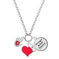 thumbnail image 1 of Delight Jewelry Silvertone Healing Hand - Red Heart Nurse Strong Zoe Necklace, 1 of 4