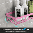 thumbnail image 6 of Dasaka Shower Caddy - Adhesive Shower Organizer, Hanging Suction Pink Shower Shelves Rack, Inside Shower Rack Holder, Bathroom Decor Organization Storage Accessories, Home Essentials Gadgets, 6 of 8