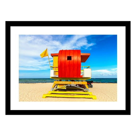 RED LIFEGUARD STAND Framed Print