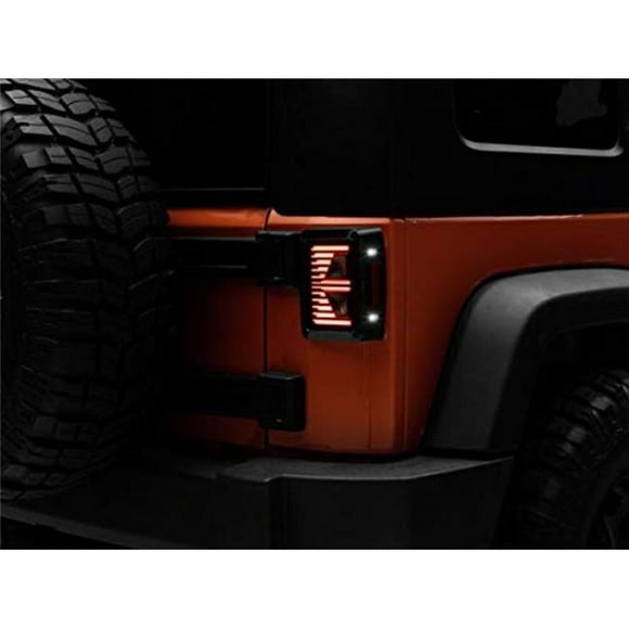 Raxiom J130808 Axial Series Vision LED Tail Lights - Black Housing for 2007-2018 Jeep Wrangler JK
