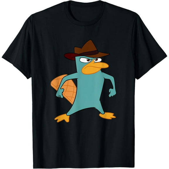 Phineas And Ferb T-shirt Perry The Platypus Brave Stance T-Shirt Cotton Short Sleeve Crew Neck Soft T-shirt