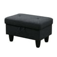 thumbnail image 2 of Hommoo Flannel Rectangular Storage Ottoman, Bench Tufted Footrest, Modern Lift Top Pouffe Ottoman for Living Room, Black Grey, 2 of 5