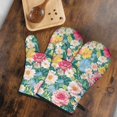 thumbnail image 5 of Cute Oven Mitts,Pioneer Flower Floral Print Pattern Oven Mitt 2-Pack Set,Kitchen Gloves for Oven,Heat Resistant Oven Mitts 7.7"x12", 5 of 7