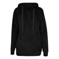 thumbnail image 5 of Quinlirra Womens Sweatshirts Trendy Women Long Sleeve Zipper Hooded Collar Solid Color Sweatshirt Sweater Pocket Jacket Black S, 5 of 5