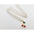 thumbnail image 4 of Pearl cherry Choker Necklace - Trendy Pearl necklace Gold tone, 4 of 7