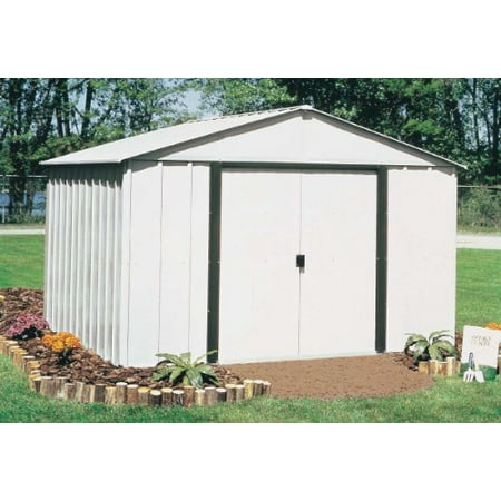 Arlington 10 x 12 ft. Steel Storage Shed Eggshell/Coffee Trim