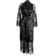 thumbnail image 3 of Mujeres Sexy Lace Long Robe Ropa de dormir Ropa de dormir Albornoz Camisón, Negro, XL Methold XX000217-10, 3 of 7