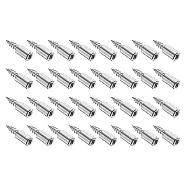 24 Piezas Soportes de Estante de Tornillo, Clavos de Estante de Metal con Tornillos Autoperforantes para Soporte de Laminado de Gabinete (Tono Plateado)