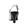 thumbnail image 4 of PEERAGE Roxy Women Extra Wide Width Leather Slingback WHITE/BLACK 8, 4 of 6