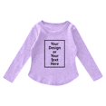 thumbnail image 2 of Custom T-Shirt For Girls Long Sleeve Shirts Kids Arc Hem Side Slit Soft Tunic Customize Your Own Design Tee Tops T Shirts Light 140/(9-10 Years), 2 of 7