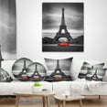 thumbnail image 4 of Designart Eiffel and Old Red Car - Landscape Printed Throw Pillow - 16x16, 4 of 5