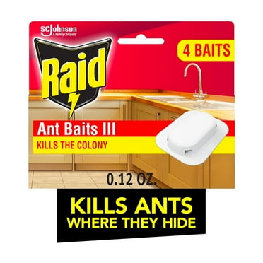 Raid Ant Baits Indoor Ant Insect Killer Traps, 0.12oz, 4 Count