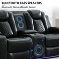 thumbnail image 5 of Power Reclining Sofa Set with Zero Gravity, Faux Leather Couch and Loveseat, Bluetooth Speakers, Wireless Charging, LED Lights, Cup Holders, Black, 5 of 10
